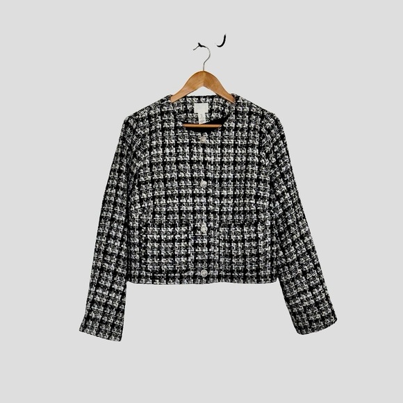 H&M Jackets & Blazers - H&M Black and White Checkered Blazer